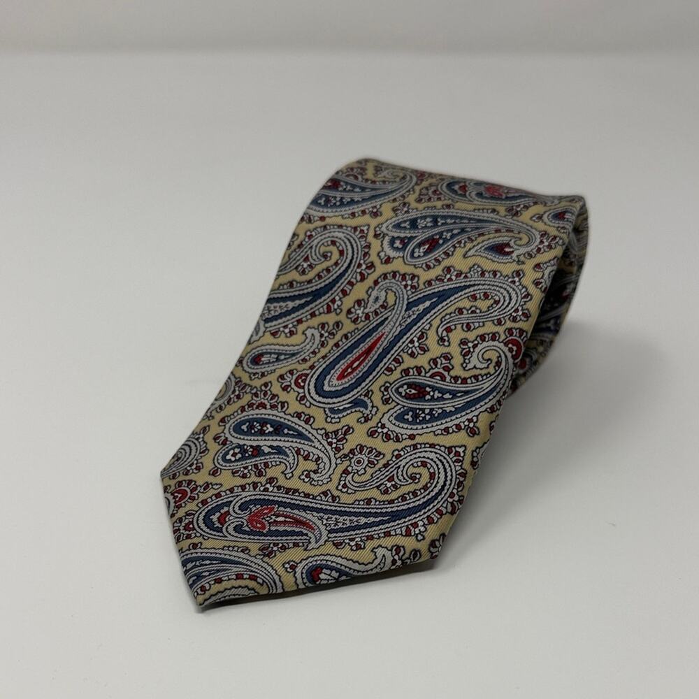 Christian Dior Vintage Paisley Silk Tie - Yellow/Blue